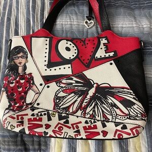 Brighton Artistic Love Tote - Red, Black, White